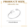 1Pc Letter Brass Rhinestone Open Cuff Rings for Women AJEW-LP0004-47K-S-2