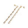 Cubic Zirconia Rectangle Dangle Stud Earrings EJEW-P206-03G-02-2