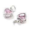 Brass Micro Pave Cubic Zirconia Pendants KK-P271-02P-A-2