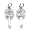 Brass Micro Pave Clear Cubic Zirconia Pendants KK-N227-16P-NF-1