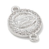 Rack Plating Brass Micro Pave Clear Cubic Zirconia Religion Virgin Mary Connector Charms KK-L224-094P-05-2
