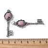 Key Brass Natural Rhodonite Big Pendants KK-D361-01AS-27-3