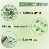 60Pcs 6 Styles 304 Stainless Steel Snap on Bails STAS-YW0002-83-3