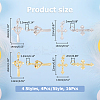 16Pcs 4 Styles Rack Plating Brass & Cubic Zirconia Pendants KK-HS0001-13-2
