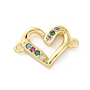 Brass Micro Pave Cubic Zirconia Connector Charms KK-S510-37G-02-1
