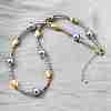 Two Tone Brass Round and Oval Beaded Necklaces NJEW-D314-08PG-3
