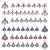 48Pcs 6 Color Tibetan Style Alloy Charms FIND-SC0002-12-1