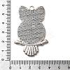 Owl Tibetan Style Alloy Big Pendant Rhinestone & Cabochon Settings TIBE-S297-07AS-LF-3