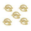 Brass Micro Pave Clear Cubic Zirconia Connector Charms KK-E068-VB059-4