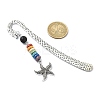 Chakra Raw Natural Dyed Lava Rock Beaded Bookmarks AJEW-JK00291-4