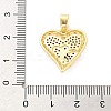 Rack Plating Brass Micro Pave Cubic Zirconia Pendants KK-M082-03G-3