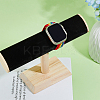 Velvet T-Bar Bracelet Display Stands  with Wooden Base BDIS-WH0010-03A-6