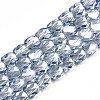 Electroplate Transparent Glass Beads Strands EGLA-N002-13-B02-1