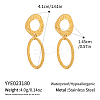 French Retro Oval 304 Stainless Steel Stud Earrings HR9760-1