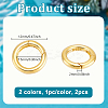 2Pcs 2 Colors 925 Sterling Steel Spring Gate Rings STER-GA0001-25-2