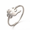 304 Stainless Steel Hollow Out Ghost Finger Ring for Women RJEW-K239-14P-3