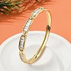 Brass Micro Pave Clear Cubic Zirconia Hinged Bangles for Women BJEW-K274-06G-1