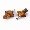 Natural Tiger Eye Pendants X-G-R480-02F-1