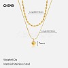304 Stainless Steel Double Layer Necklaces FS-WG7985A-15-1