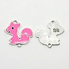 Antique Silver Tone Squirrel with Word SB Alloy Enamel Links connectors LS-ENAM-N038-07B-1