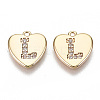Brass Micro Pave Clear Cubic Zirconia Charms KK-N231-234L-NF-1