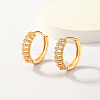 Fashionable and Elegant Brass Pave Clear Cubic Zirconia Hoop Earrings for Women SX8921-1