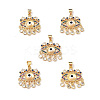 Lampwork Evil Eye Pendants with Colorful Cubic Zirconia ZIRC-L102-13G-02-1