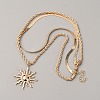 Titanium Alloy Sun Pendant Double Layer Necklaces NJEW-WH0001-38KCG-1