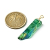 20Pcs Electroplated Natural Quartz Crystal Pendants PALLOY-AB00141-3