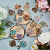 21Pcs 21 Styles Natural & Synthetic Mixed Gemstone Chip Pendants PALLOY-AB00072-4