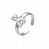 304 Stainless Steel 12 Constellations/Zodiac Signs Open Cuff Ring for Women RJEW-S405-156P-L-3
