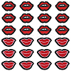 40Pcs 2 Styles Lip Polyester Computerized Embroidery Cloth Iron on/Sew on Patches DIY-GF0012-58-7