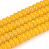 Opaque Spray Painted Glass Beads GLAA-ZX008-6mm-18K-1