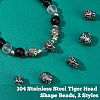 12Pcs 2 Styles 304 Stainless Steel Beads STAS-HS0001-77-4