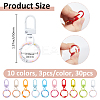 30Pcs 10 Colors Baking Paint Alloy Swivel Clasps FIND-FH0012-18-2
