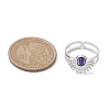Natural White Jade & Amethyst & Lapis Lazuli & Tiger Eye 7 African Turquoise Finger Ring RJEW-JR00767-02-4