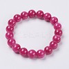 Natural Yellow Jade Beaded Stretch Bracelet BJEW-P209-12-6mm-1