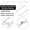 10Pcs 2MM 304 Stainless Steel Singapore Chain Necklace Making AJEW-SC0004-02-2