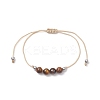 3Pcs 3 Style Natural Tiger Eye Braided Bead Bracelets Set BJEW-JB09334-04-3