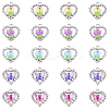 20Pcs 5 Styles Platinum Alloy Glass Pendants FIND-YW0007-61-1