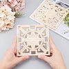 Natural Solid Wood Carved Onlay Applique Craft WOOD-WH0101-60-3
