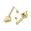 Heart Rack Plating Brass Micro Pave Clear Cubic Zirconia Dangle Stud Earrings EJEW-M240-06G-2