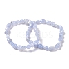 Natural Blue Lace Agate Beaded Stretch Bracelets BJEW-F414-02B-12-1