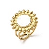 Flat Round 304 Stainless Steel White Shell Finger Rings for Women RJEW-G346-08G-02-4