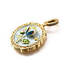 Brass Micro Pave Cubic Zirconia & Enamel Pendants KK-R222-08G-02-2