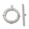 Brass Micro Pave Clear Cubic Zirconia Toggle Clasps KK-N254-79P-2