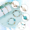 4Pcs 4 Style Natural Flower Amazonite Round Beaded Braided Bead Bracelets Sets BJEW-SC0001-51-6