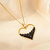 304 Stainless Steel Rhinestone Pendant Necklaces for Women FS-WGD5BB7-01-1