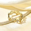 Brass Micro Pave Cubic Zirconia Cuff Rings for Women RJEW-Q008-01G-01-5