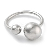 Round Rack Plating Brass Open Cuff Rings for Women RJEW-Z059-28P-3